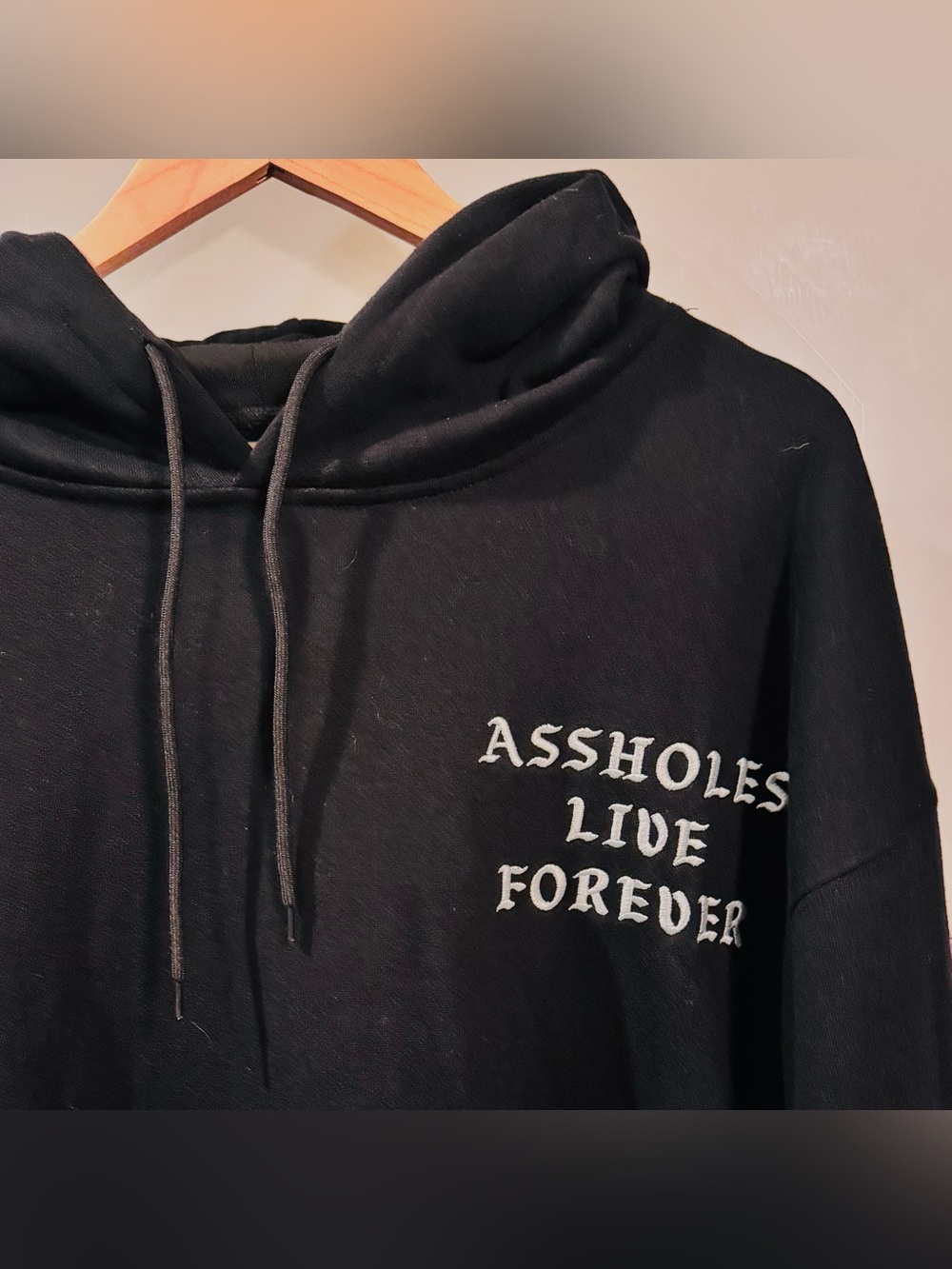 Assholes Live Forever (ALF) Black Hoodie • Men’s Large • Preowned / Like New